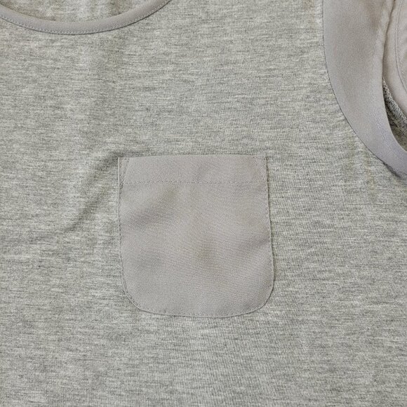 Calvin Klein Woman’s Gray Jersey round neck top with chiffon short sleeves Small - Picture 5 of 9